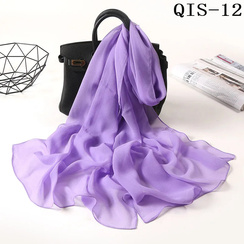 Foulard léger en mousseline de soie - 24 Couleurs