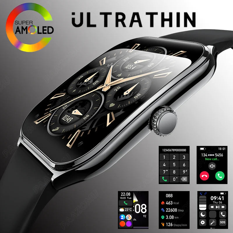 Montre Connectée Ultra Fine - Écran AMOLED HD 1.96" + 1 Bracelet OFFERT