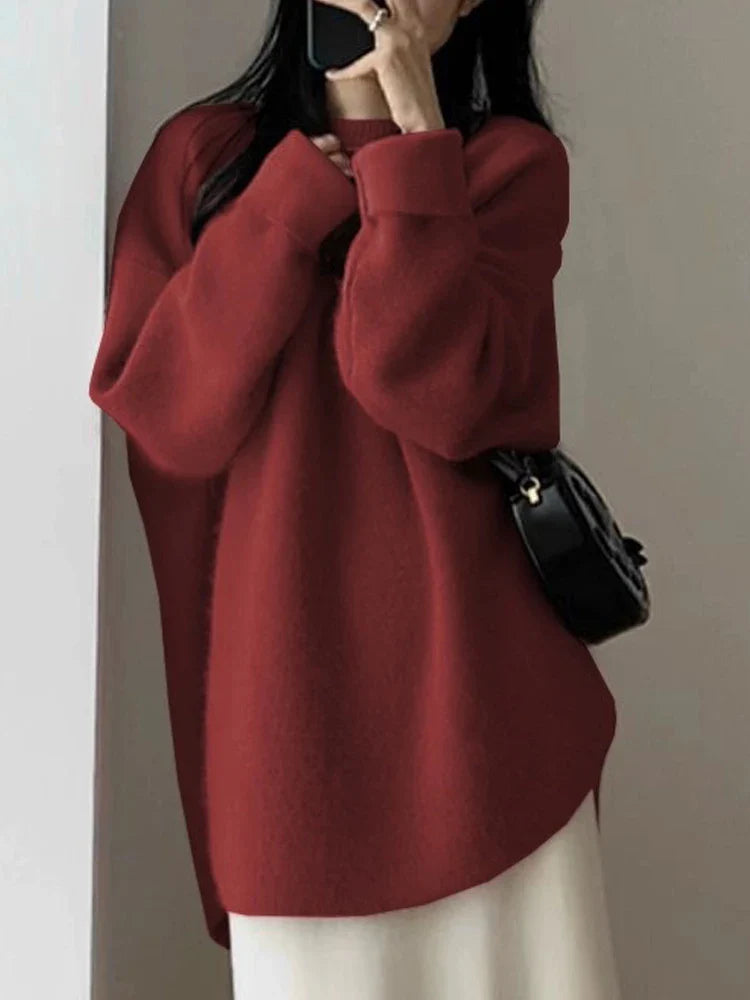 Pull en tricot moelleux à manches longues Style Japonais