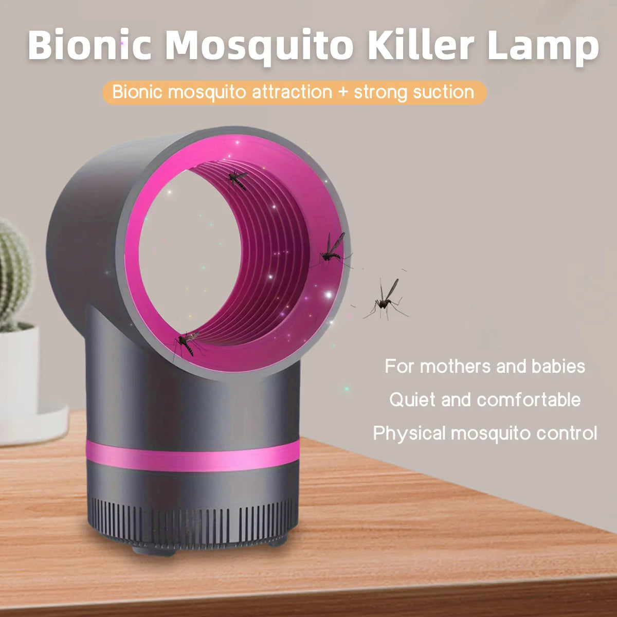 Lampe Anti-Moustiques à Aspiration Puissante Portable, Rechargeable & Silencieuse