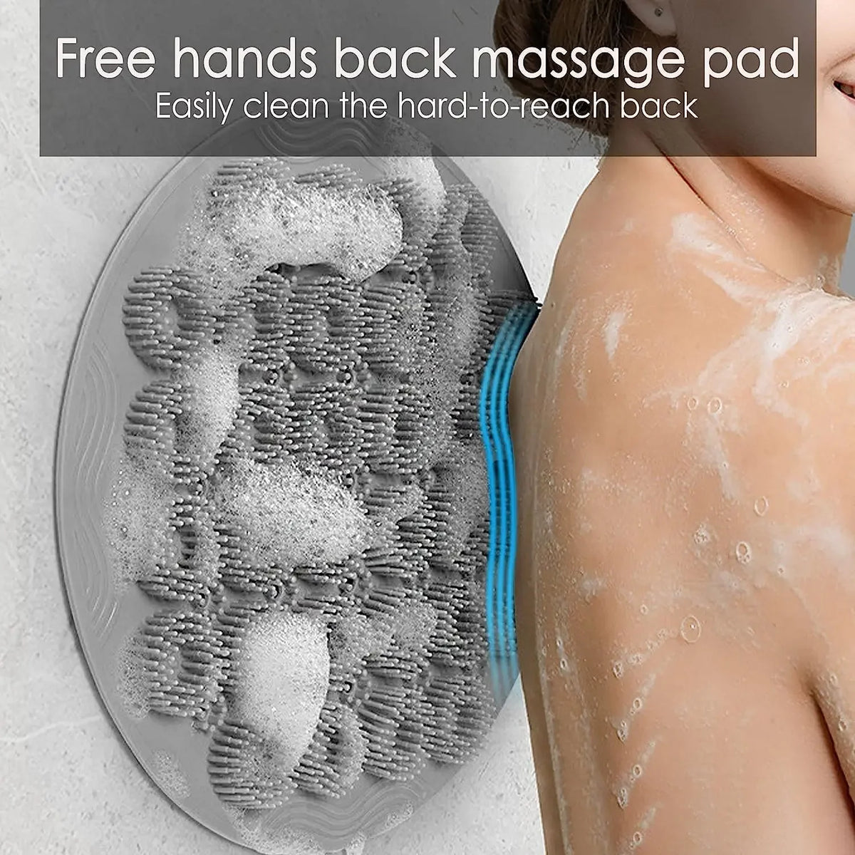Tapis Exfoliant de Douche en Silicone avec Fixation Murale à Ventouses – Massage & Nettoyage du Dos & Pieds