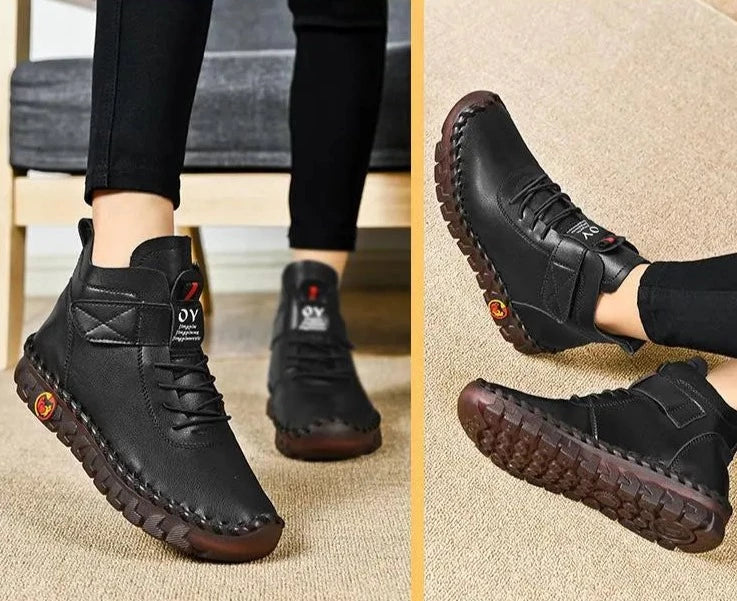 Bottines en similicuir intérieur fourré - Faciles à enfiler