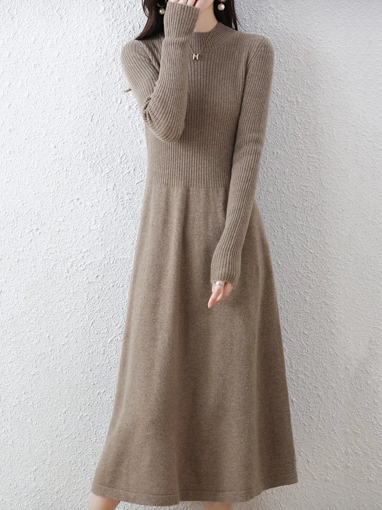 Robe longue en 100% Laine mérinos