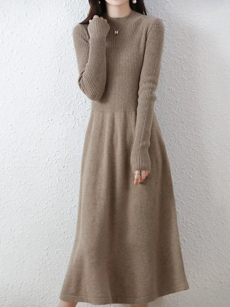 Robe longue en 100% Laine mérinos