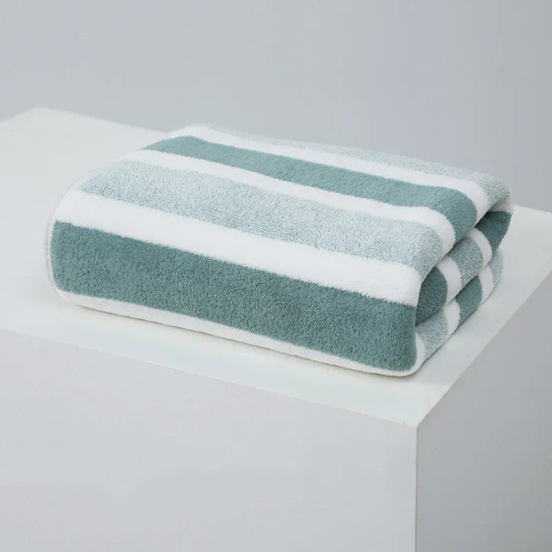 Serviette de bain rayée ULTRA absorbante et épaisse - 70x140cm