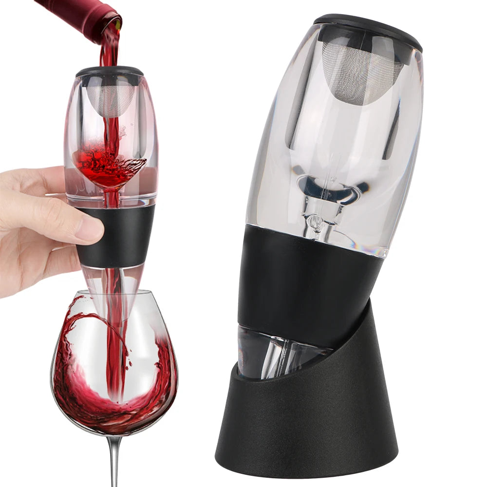 Aérateur Décanteur de Vin avec Filtre et Support – Verseur Rapide
