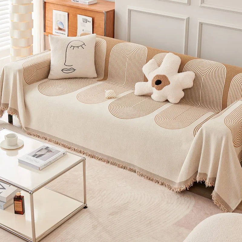 Jeté de Canapé à Motifs - 100% Coton