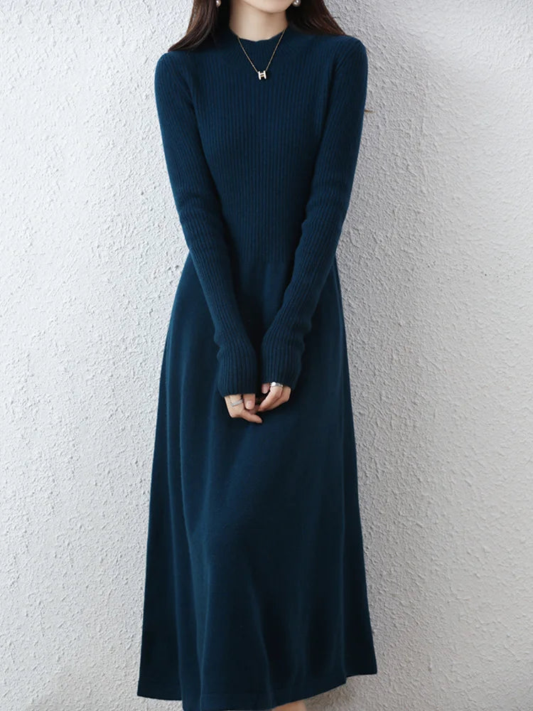 Robe longue en 100% Laine mérinos