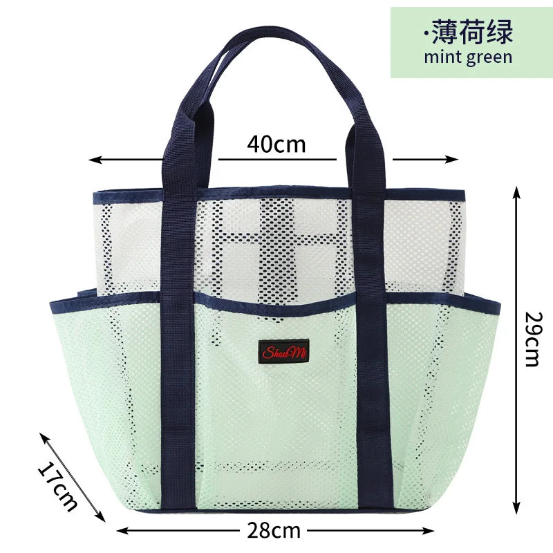 Tote Bag Plage en Maille Grande Capacité — Multi-Poches