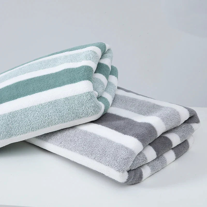 Serviette de bain rayée ULTRA absorbante et épaisse - 70x140cm