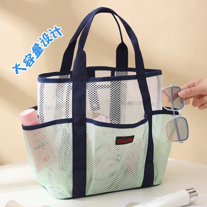 Tote Bag Plage en Maille Grande Capacité — Multi-Poches