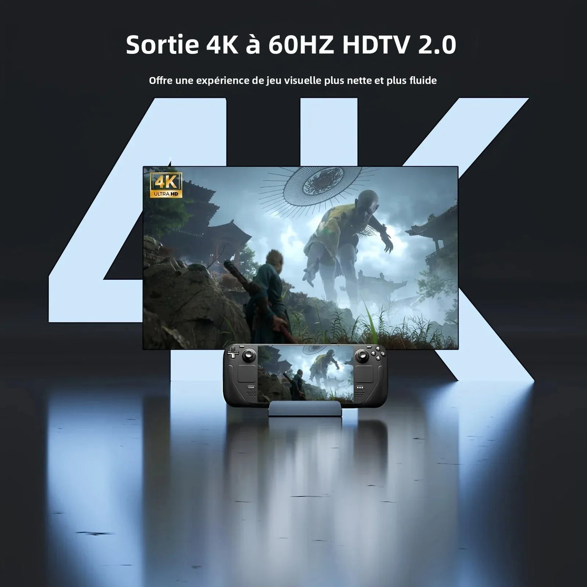 Station d’Accueil 6 EN 1 pour Steam Deck & ROG Ally – Hub USB-C avec HDMI 4K 60 Hz, 3 Ports USB 3.0, Ethernet Gigabit & PD 100W