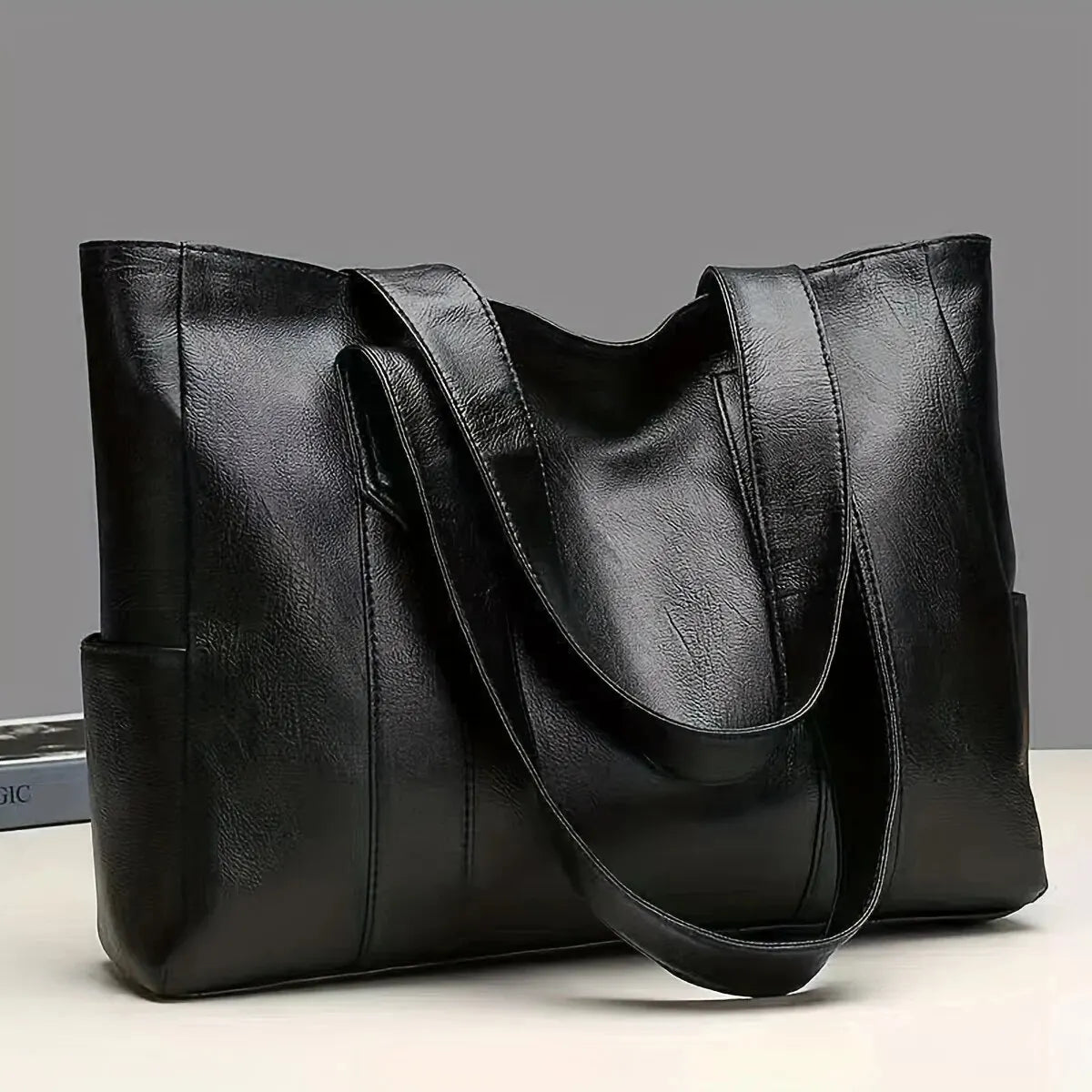 Large Capacity PU Leather Tote Bag