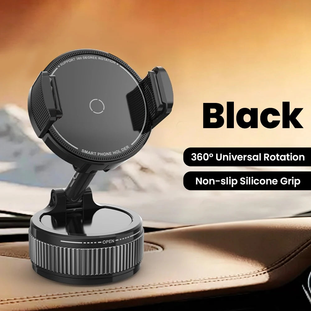 Support Téléphone Voiture à Ventouse – Rotatif à 360°, Pliable et Réglable