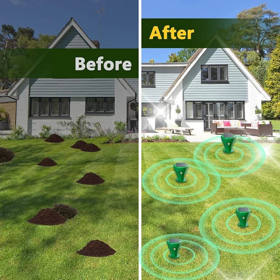 Lot de 2 Chasse taupes solaire