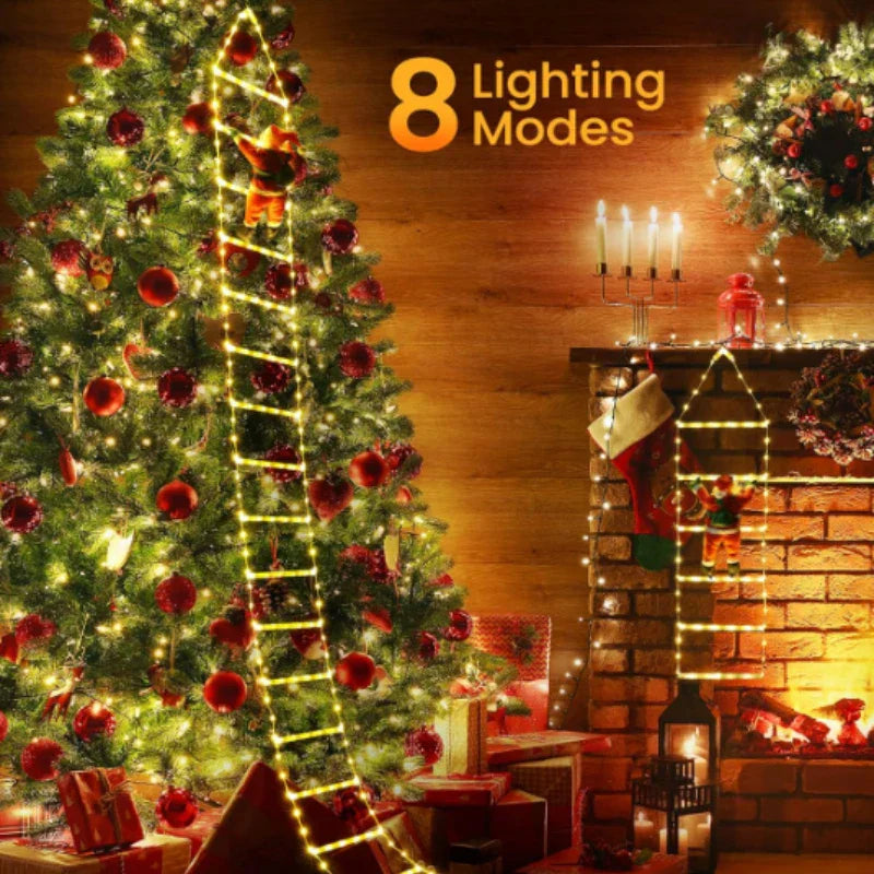 Échelle Père Noël à LED 1.5/3M - 8 Modes de Lumière