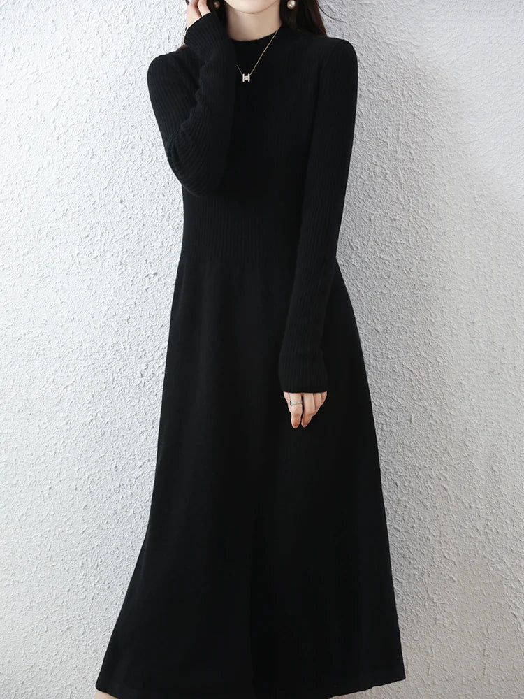 Robe longue en 100% Laine mérinos