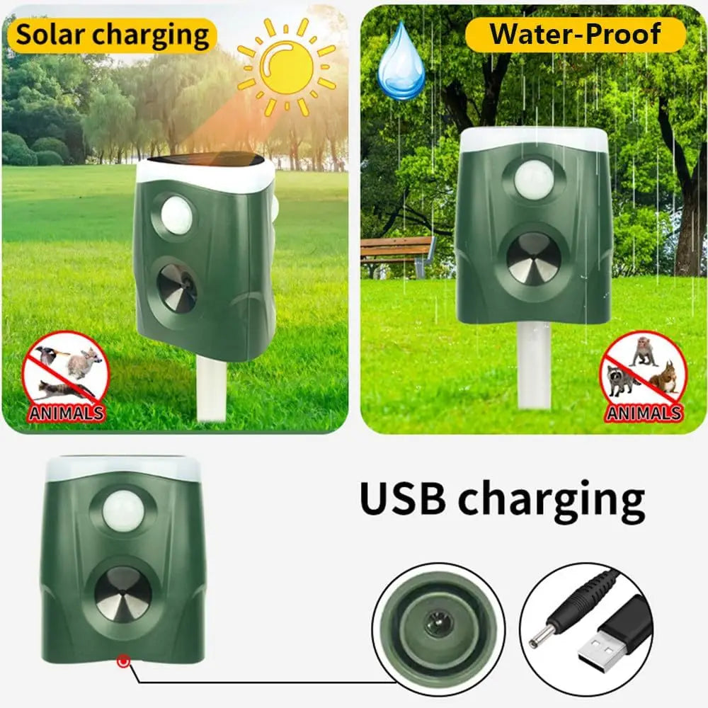 Répulsif Solaire Ultrason Haute Puissance Extérieur