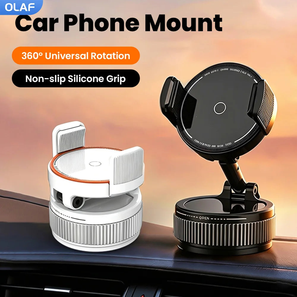 Support Téléphone Voiture à Ventouse – Rotatif à 360°, Pliable et Réglable