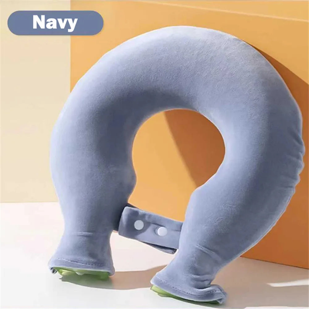 Bouillotte tour de cou en U en peluche douce — chaleur cervicales