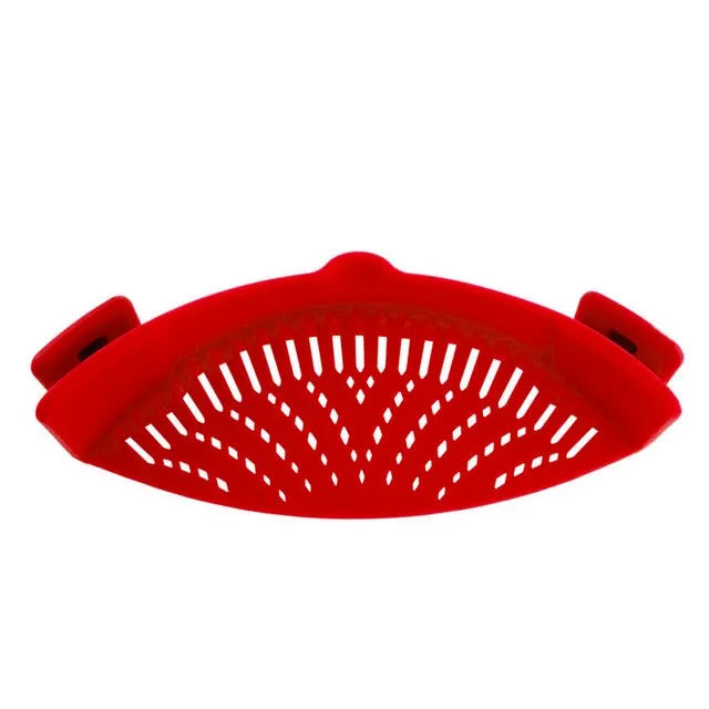 Passoire à pâtes en silicone anti-déversement, clip universel