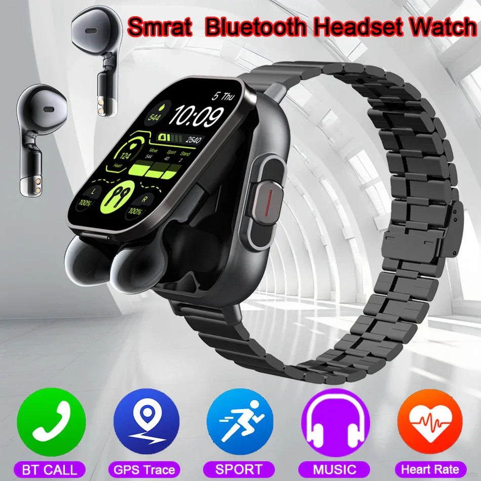Montre intelligente connectée 2 en 1 avec écouteurs + Bracelet OFFERT