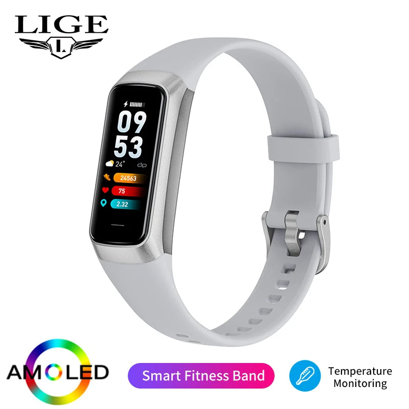 Montre Connectée AMOLED 2024 – Smartwatch Étanche avec Suivi Sport et Fréquence Cardiaque