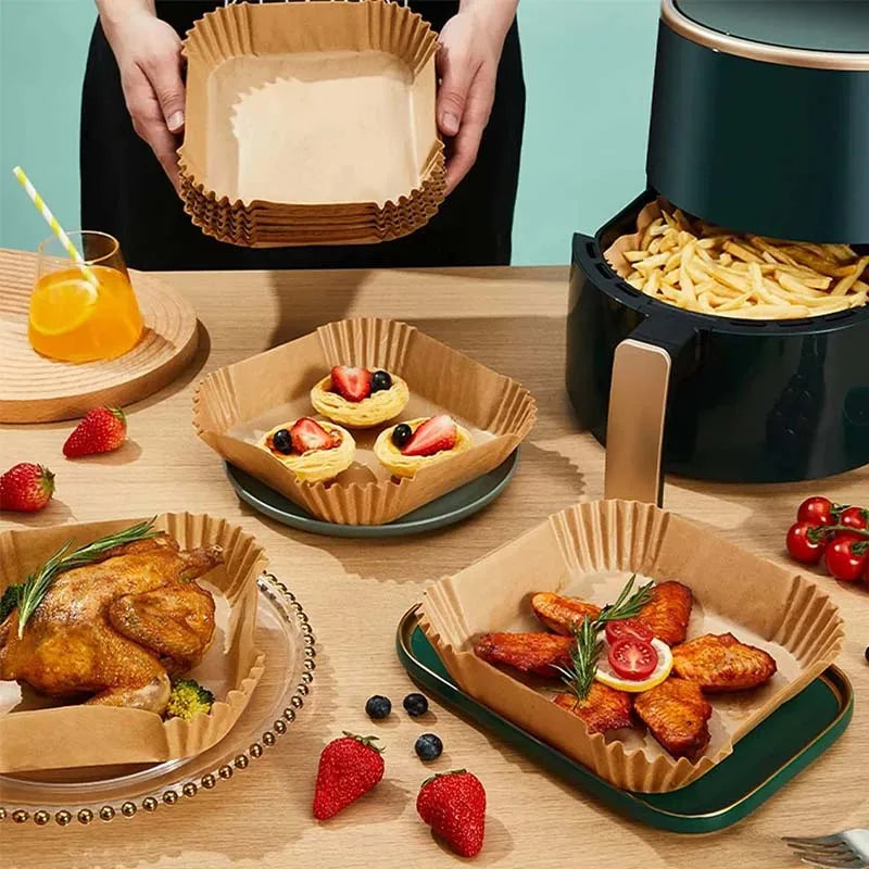200x Papier Cuisson Sans Huile pour Air Fryer