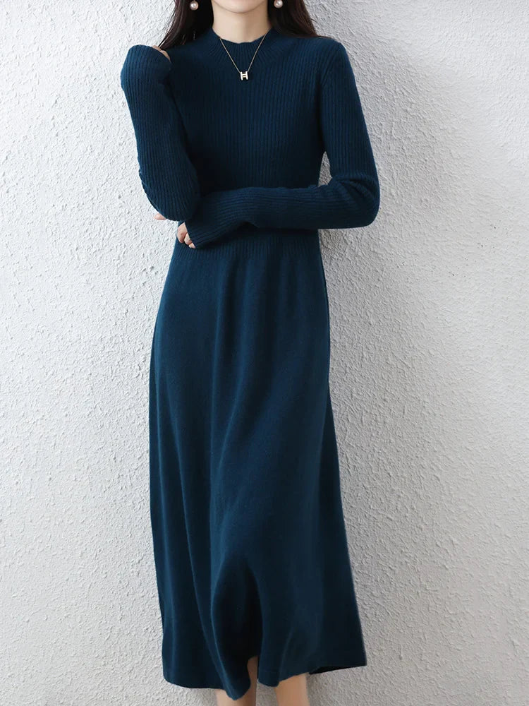 Robe longue en 100% Laine mérinos