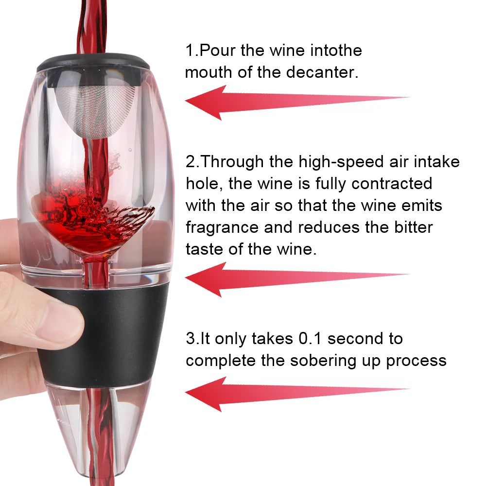 Aérateur Décanteur de Vin avec Filtre et Support – Verseur Rapide