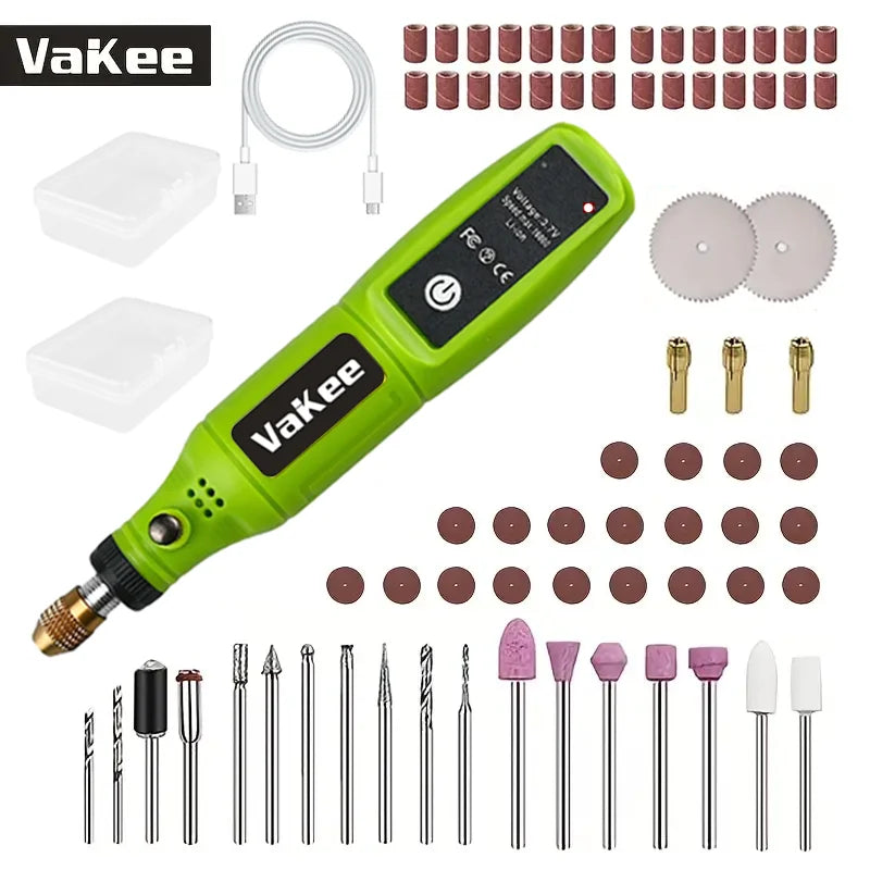Mini Perceuse Graveur Rotatif Rechargeable USB — Kit Complet, Accessoires Multiples