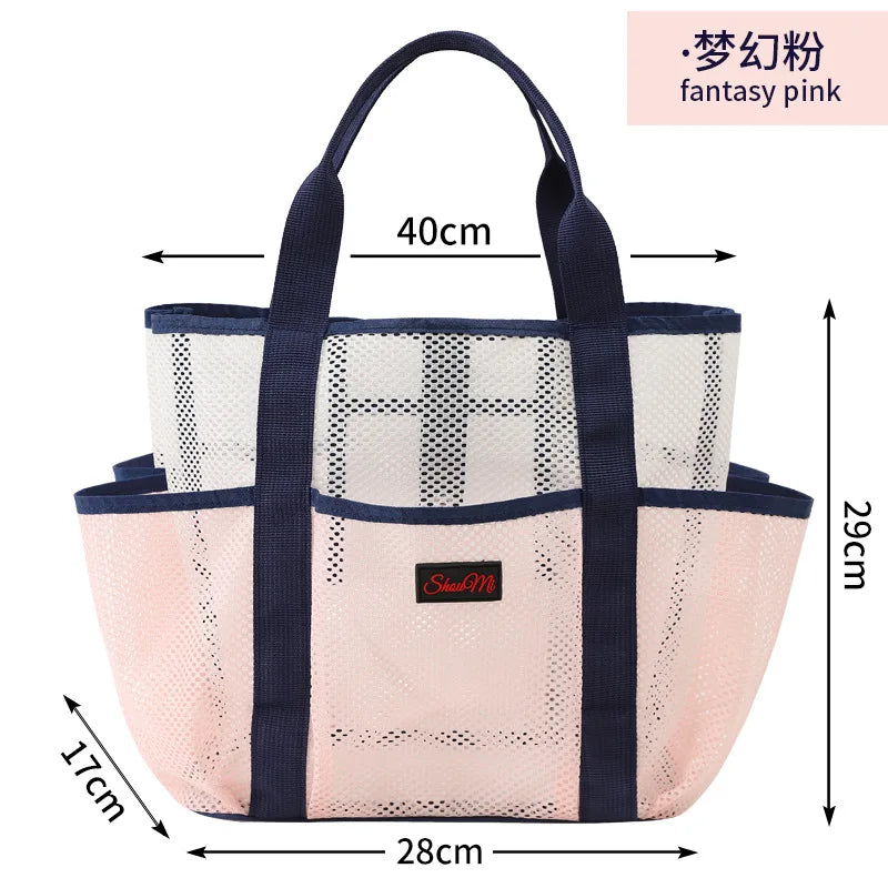 Tote Bag Plage en Maille Grande Capacité — Multi-Poches
