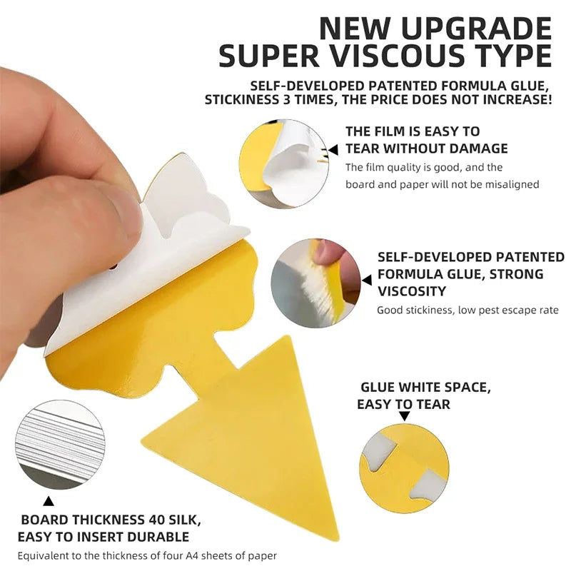 Pièges Jaunes Anti-Insectes Double Face - 50 pcs