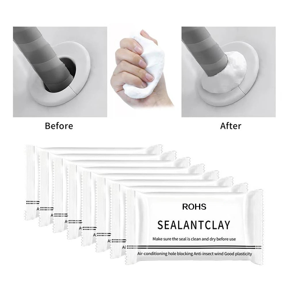 Lot de 10 Argile de Scellage Blanc Moulable et Étanche – Réparation de Trous, Joints et Conduits