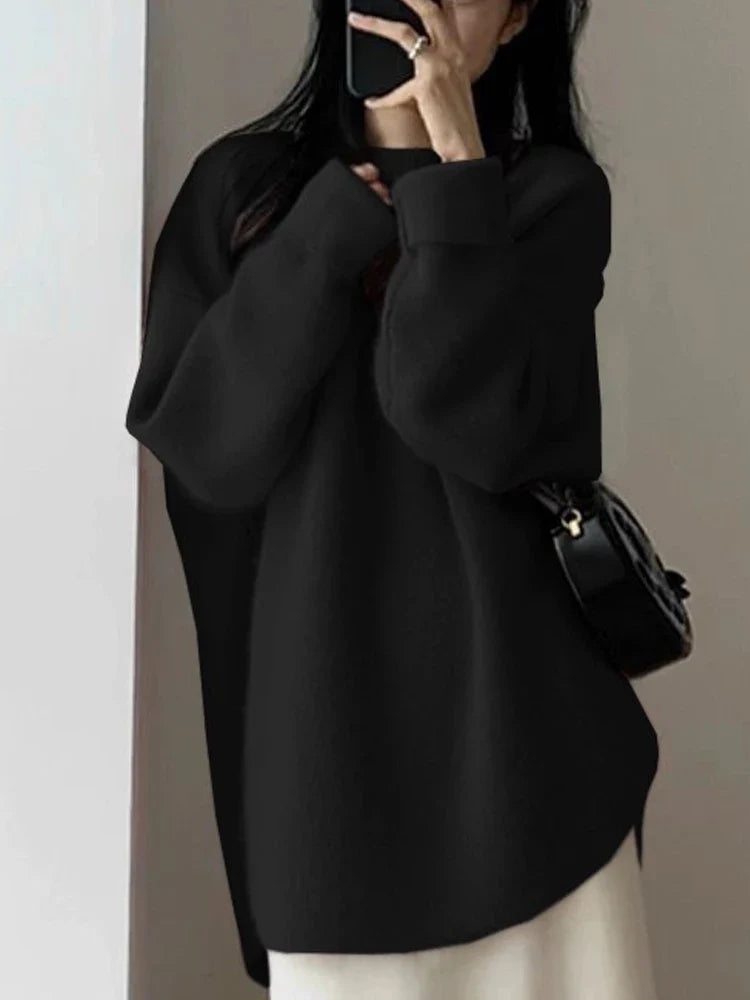 Pull en tricot moelleux à manches longues Style Japonais