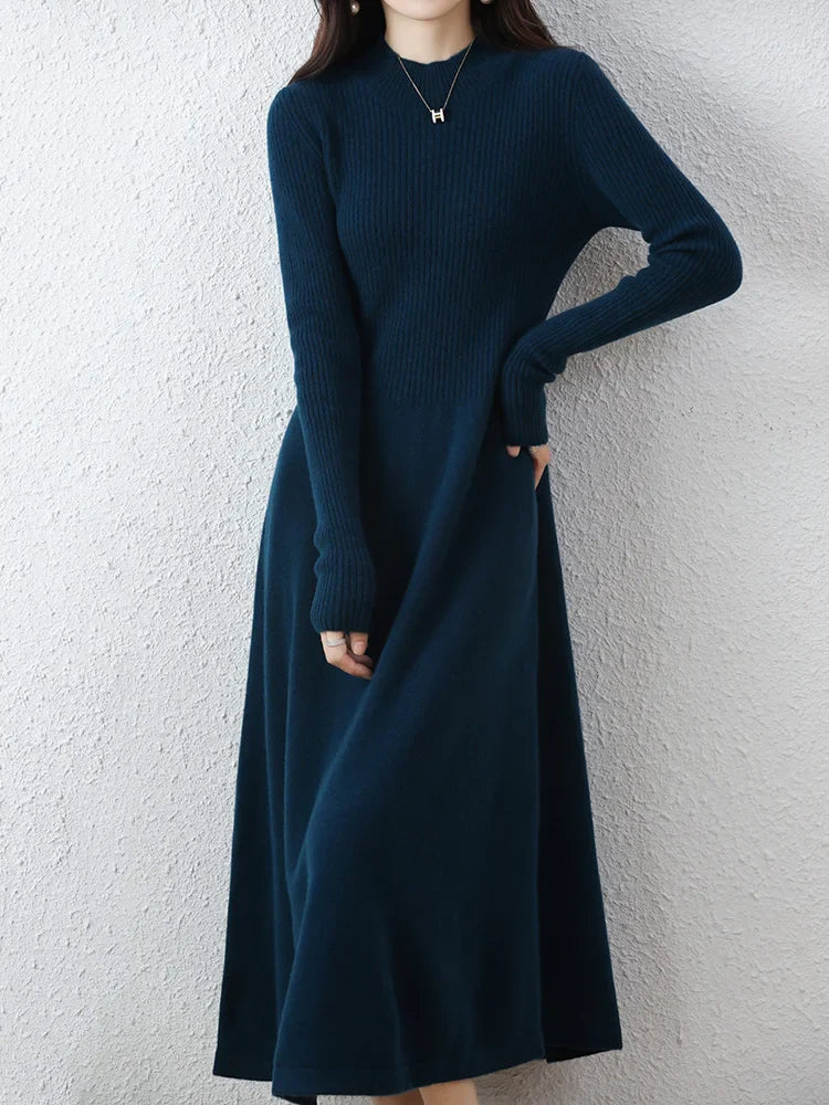 Robe longue en 100% Laine mérinos