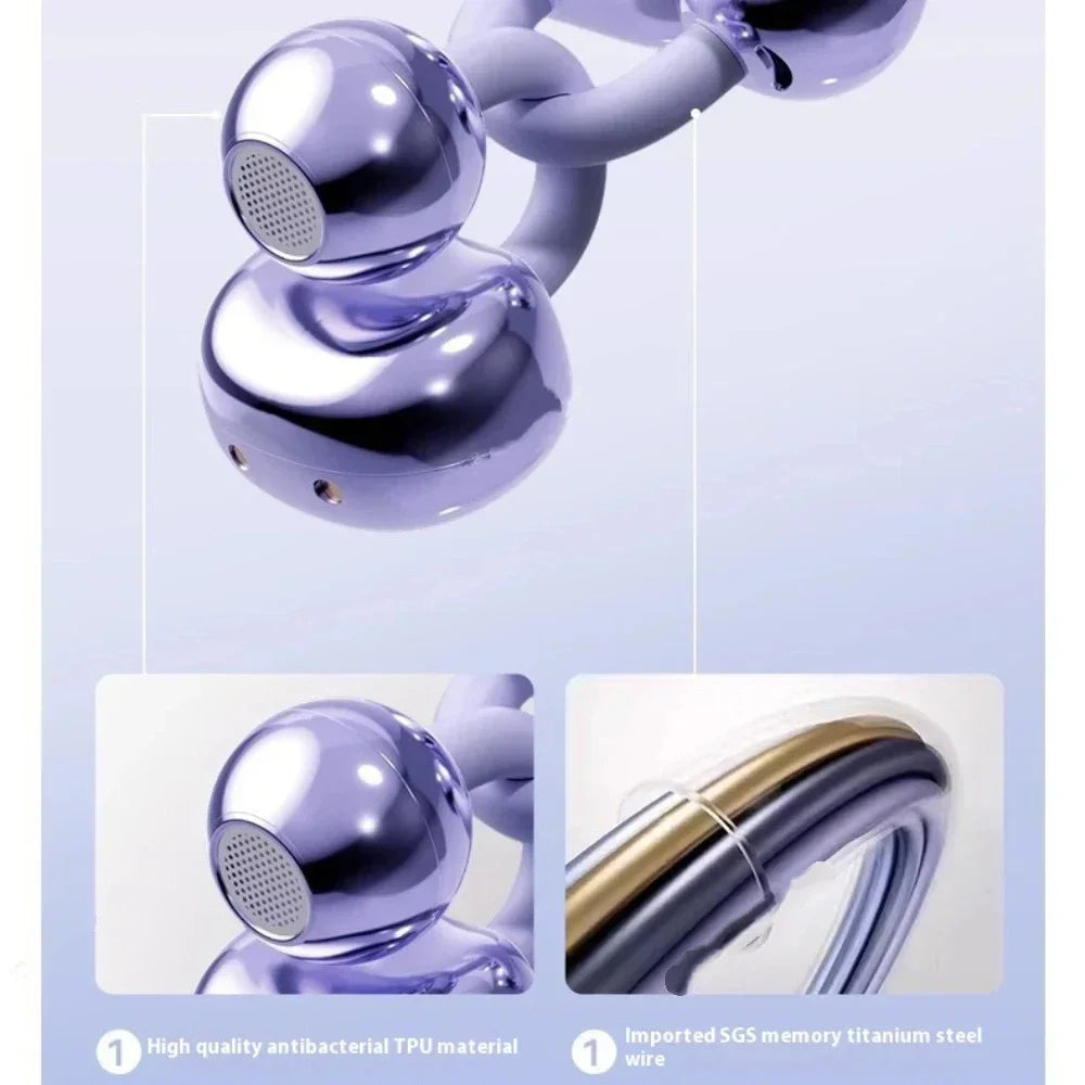 Écouteurs Bluetooth Q71 à Clip d’Oreille – Son Haute Fidélité & Réduction de Bruit, Écran LED et Étanchéité Sport