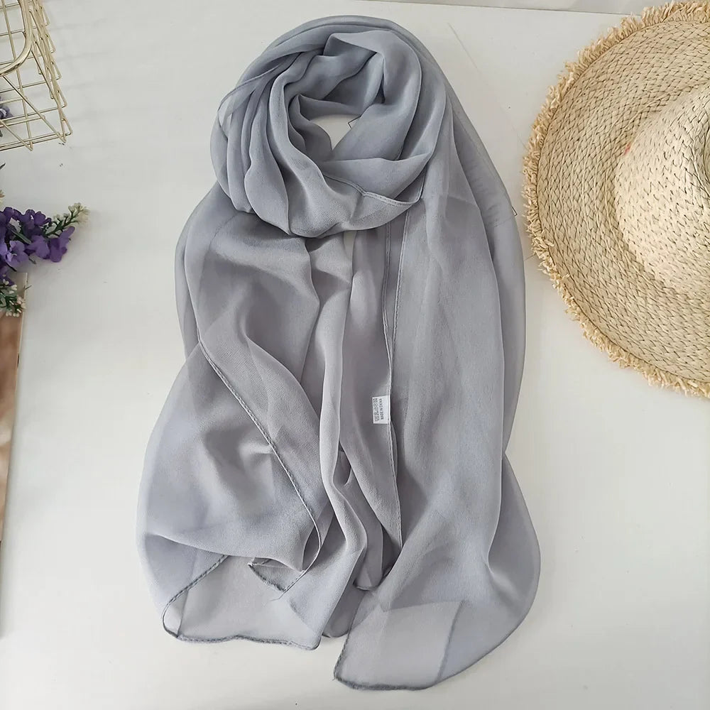 Foulard léger en mousseline de soie - 24 Couleurs