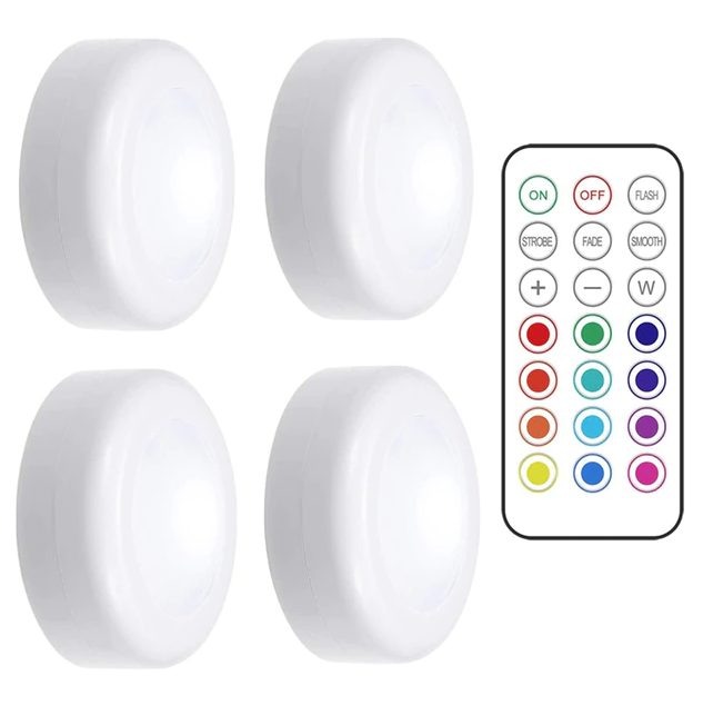 Lot de 5 Spots LED RVB avec télécommande