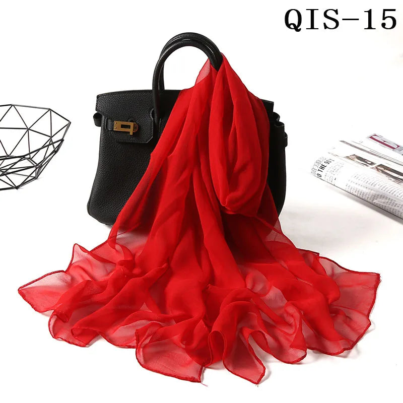 Foulard léger en mousseline de soie - 24 Couleurs