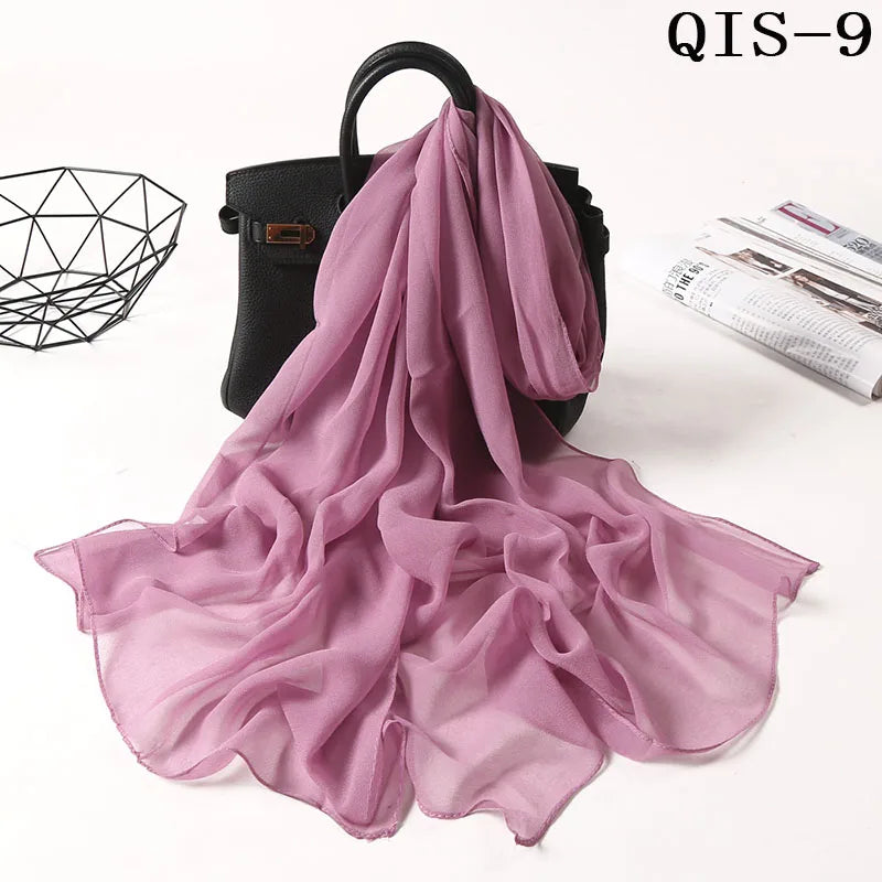 Foulard léger en mousseline de soie - 24 Couleurs