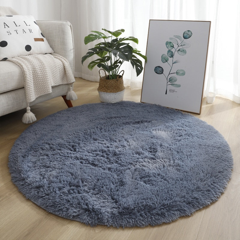 Tapis rond ultra-doux  - Imitation fourrure