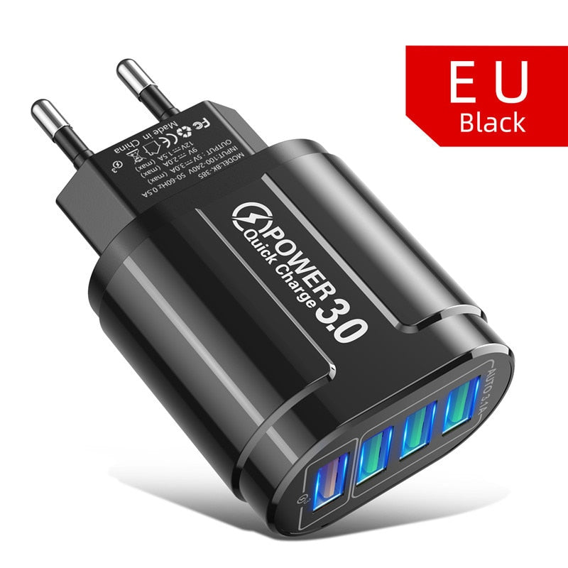 Chargeur rapide 3.0 - 4 ports USB