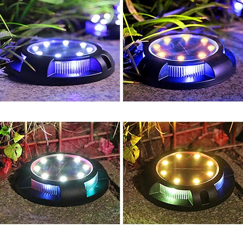 Lot de 4 Spots LED solaires discrets pour jardin