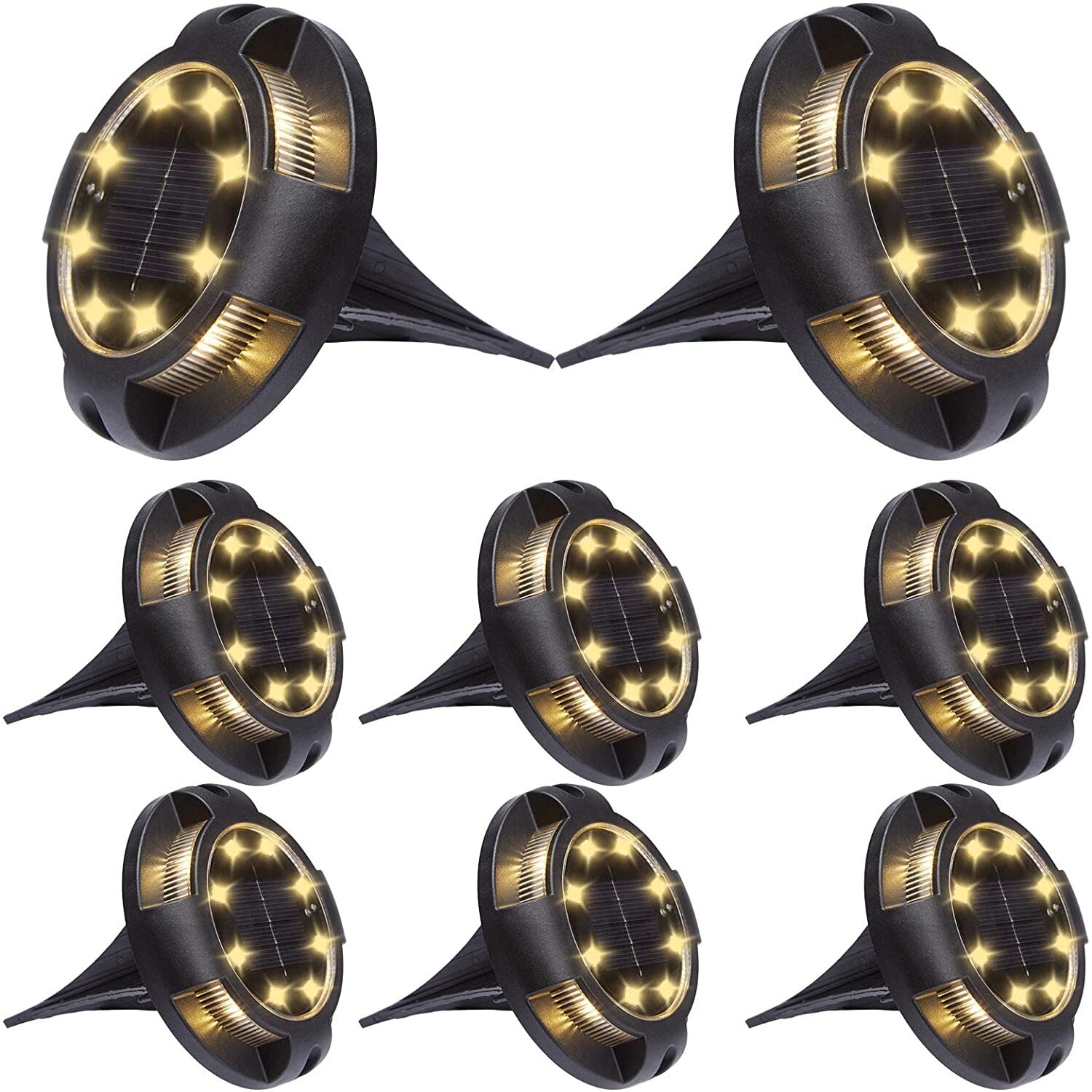 Lot de 4 Spots LED solaires discrets pour jardin