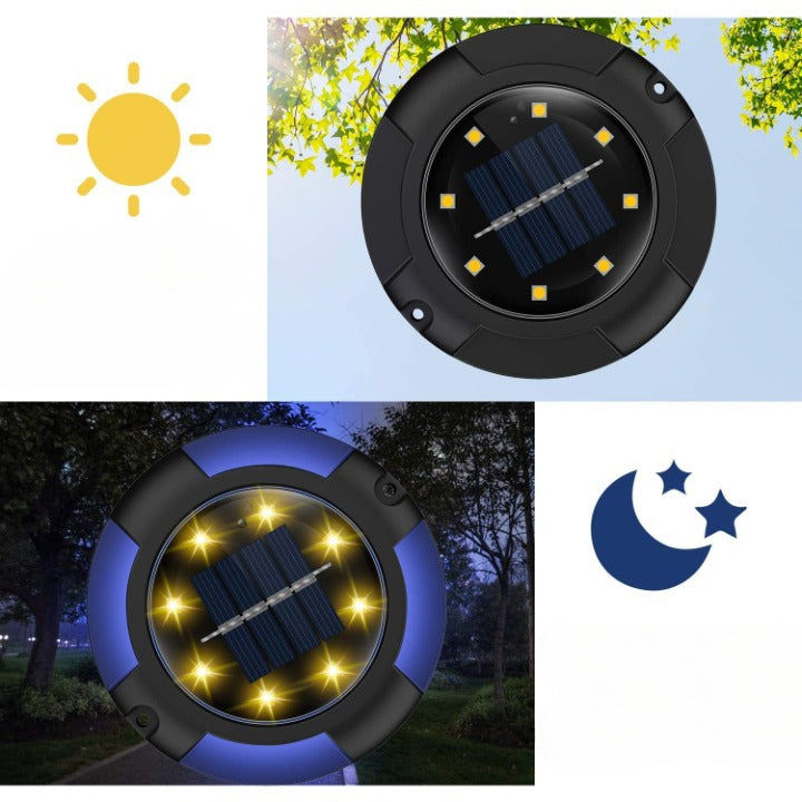 Lot de 4 Spots LED solaires discrets pour jardin