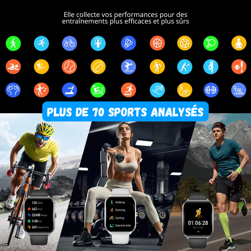 Montre Connectée Ultra Fine - Écran AMOLED HD 1.96" + 1 Bracelet OFFERT