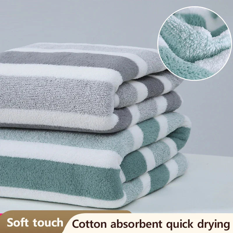 Serviette de bain rayée ULTRA absorbante et épaisse - 70x140cm