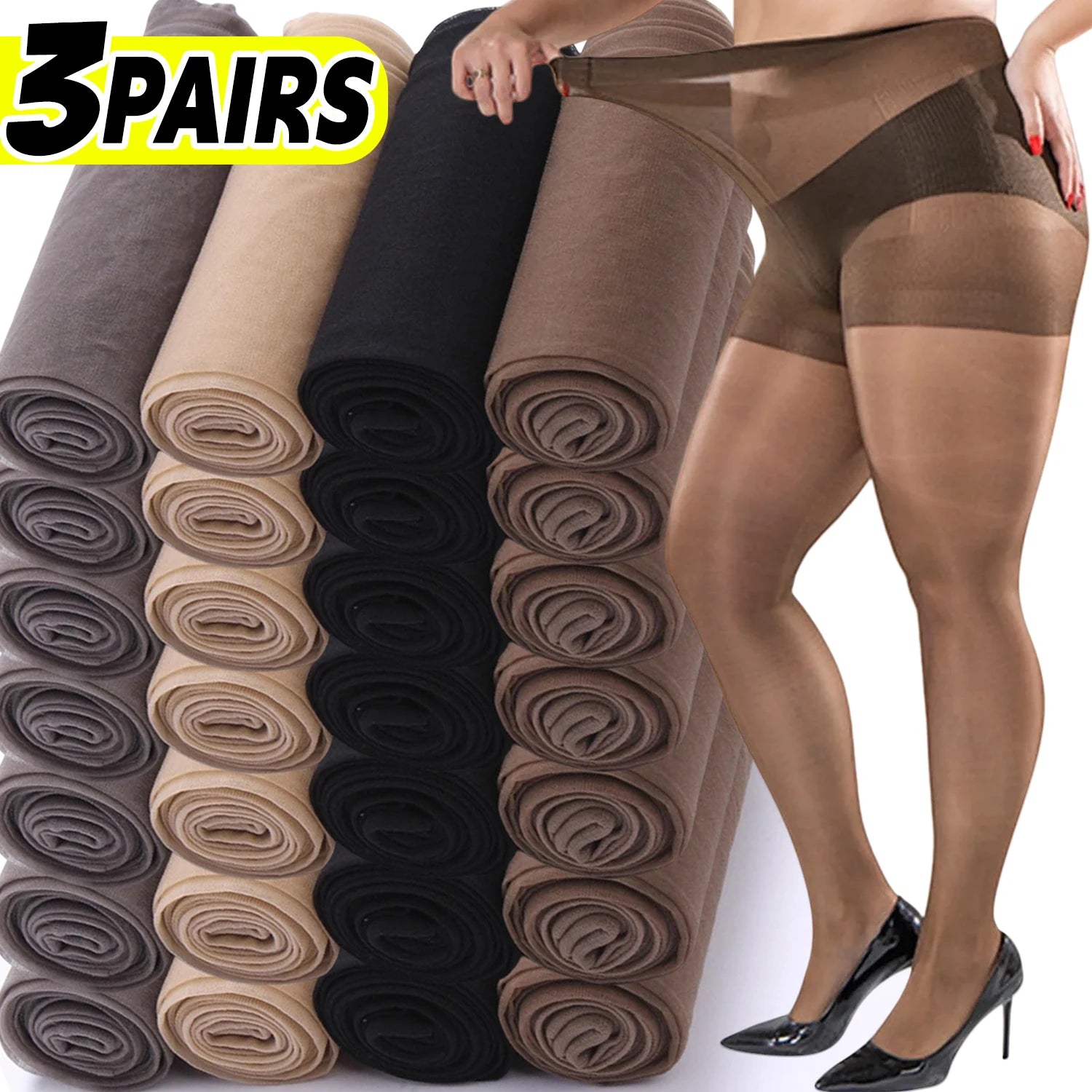 Lot de 3 Collants 20D Shapers Anti-Déchirures