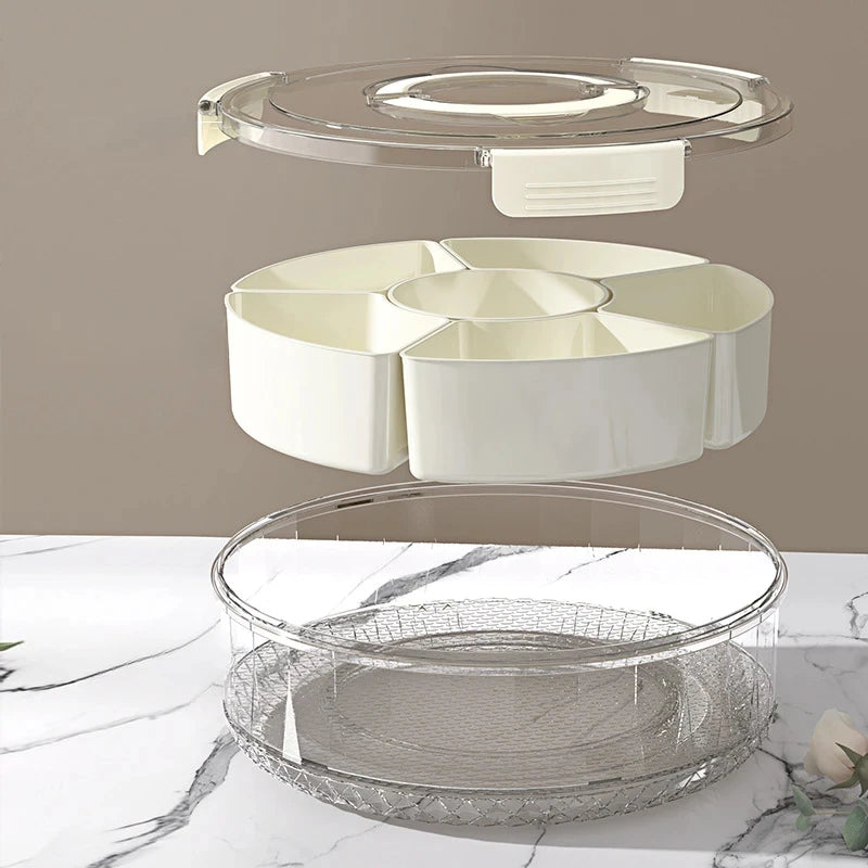 Boîte Rangement Snacks & Fruits – Plateau Tournant 360°